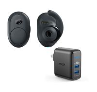 Skullcandy Push True Wireless Bluetooth Earbuds Bundle with 2-Port USB Wall Charger - Dark Gray