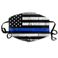 American Thin Blue Line Flag Day Dust Mask,Washable and Reusable Cleaning Gardening Outdoor Activities Warm Windproof Mask