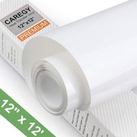 CAREGY Heat Transfer Vinyl HTV Rolls for T Shirts 12in.x12ft. - Iron on HTV Vinyl (White)