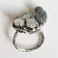RUJFISH Vintage Unique Bird Nest Ring Nice Ornaments Statement Animal Anniversary Rings for Women Ladies Gifts,Silver
