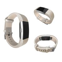 for Fitbit Charge 2 Leather Bands, UNEXTATI Leather Strap Replacement Wristband for Fitbit Charge 2 - Gold