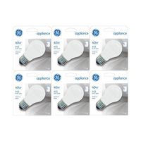 GE Appliance A15 Light Bulb, Inside Frost, 40-Watt, 355 Lumens, Medium Base, 3-1/2 Inches (6 Pack)