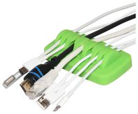 Heaviest Cable Organizer on the Market! Compact and Weighted Desktop Cord Holder and Cable Organizer, Eco-Friendly Silicone, No Bad Smell, Bundled with 4 Reusable Cable Ties! (Green)