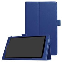 Iusun for Amazon Kindle Fire HD 8'' 8thTablet Case,Lightweight Shockproof Case Cover Hybrid Rubber Trifold Stand PU+Leather Magnetic Solid Protective Shell/Skin (Dark Blue)