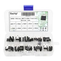 Eiechip 50PCS/lot LM317T L7805 L7806 L7808 L7809 L7810 L7812 L7815 L7818 L7824 Transistor Assortment Kit 10value5pcs Voltage Regulator Box