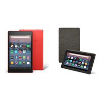Fire HD 8 Tablet (16 GB, Punch Red, With Special Offers) + Amazon Standing Case (Charcoal Black)