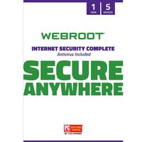 Webroot Internet Security Complete with Antivirus Protection Software | 5 Device | 1 Year Subscription | PC/Mac CD with Keycard