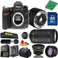 Great Value Bundle for D750 DSLR - 50MM 1.8D + 70-300MM AF-P + 32GB Memory + Wide Angle + Telephoto Lens + Case