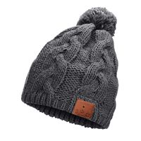 Neraon Newest Bluetooth 5.0 Wireless Bluetooth Beanie with Detachable HD Stereo Speakers & Mic, Bluetooth Headphones Beanie Music Hats for Outdoor Sports(Brownish Gray)