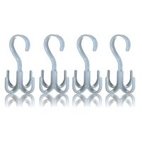 Thinkmay Rotating Handbag Hanger Organizer Tie and Belt Hanger, 4 Pack Plastic Purse Rack Hanging Closet Organizer Holder for Belts,Ties, Bag, Purse,Scarves, Clothing and Other Accessories (Blue)