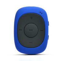 AGPTEK G02 8GB Clip MP3 Player with FM Shuffle, Portable Music Player with Sweatproof Silicone Case for Sports, Blue