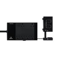 Globe Electric 6-Outlet Surge Protector Power Strip, Extendable Hub, 4X USB Ports, Circuit Breaker Switch, Black Finish 78334