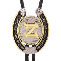 Bolo Tie for Men- Golden Initial Letter ABCDMJR to Z Western Cowboy Bolo Tie for Women