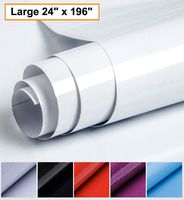 Oxdigi White Contact Paper Decorative 24 x 196 inches for Cabinets Countertops Kitchen Shelves Liner Glossy Glitter Self Adhesive Film Peel and Stick Waterproof Removable Wallpaper