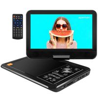 APEMAN 12.5'' Portable DVD Player with 10.5'' Swivel Screen Remote Controller Support SD Card USB DVD AV in/Out Earphone Speaker 5 Hours Built in Rechargeable Battery for TV Kids Car Travel Companion