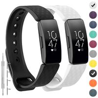 GVFM Compatible with Fitbit Inspire/Inspire HR Bands, Adjustable Soft Silicone Bracelet Accessories Sport Strap for Women Men Wristbands (Large: 6.7-8.1 inch, Black and White)