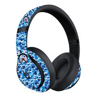 Custom Skin Decal for Beats Studio3 Wireless - Beats by Dre (Decal Only, Device is Not Included) - Vinyl Wrap Protective Sticker by VCG Customs (Blue Bape Camo)