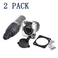 Anmbest Panel Mounting Shielded RJ45 90° IP65 Waterproof PCB Signal Panel Cat5/5e/6 8P8C Connector Ethernet LAN Cable Connector (2PCS RJ45 Connector+2PCS Round)