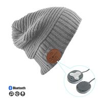 VZ SPORT MATE Bluetooth Hat Beanie Wireless Headphone Cap Rechargeable Bluetooth V5.0 Knit Beanie for Sports Wireless Musical Headset Bluetooth Cap Hands-Free_Grey