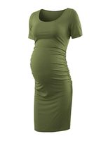 Peauty Maternity Dress for Baby Shower Army Green X-Large