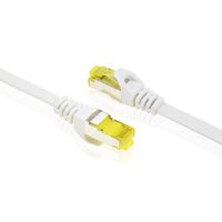 A ADWITS 16.4ft (5m) Flat Ethernet Cable | CAT 7 Shielded RJ45 U/FTP LAN LAN Network Cable| 10 Gbit/s, 600MHz|10000 Mbit/s | Switch Router Modem Access Point - White