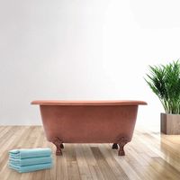 31" Wexford Baby Hammered Copper Clawfoot Double Roll-Top Tub