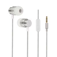 In-Ear Earbuds Earphone, Nylon Braided Headphones Stereo Noise Isolation Headset with Mic for iPhone, iPod, iPad, Android Smartphone and Tablet, MP3 Player and all 3.5mm Audio Devices (Silver)