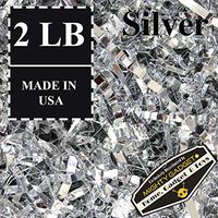 Mighty Gadget (R) 2 LB Premium Silver Metallic Crinkle Cut Paper Shred Filler for Gift Wrapping & Basket Filling