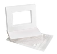 Golden State Art, Acid-Free Pre-Cut 8x10 White Picture Mat Sets. Includes Pack of 10 White Core Bevel Cut Mats for 5x7 Photos, 10 Backing Boards and 10 Crystal Clear Plastic Sleeves Bags