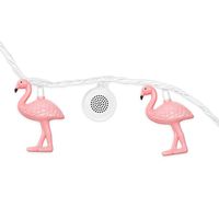 Bright Tunes Indoor/Outdoor Pink Flamingo LED String Lights with Bluetooth Speakers