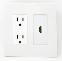 RiteAV - 15 Amp Power Outlet and 1 Port HDMI Decorative Type Screwless Wall Plate - White