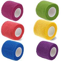 Megrocle Self Adherent Cohesive Bandages 2 inches x 5 Yards First Aid Bandages Stretch Sport Wrap Athletic Tape for Ankle Waist Knee Elbow Athletic,6 Count,Rainbow Color