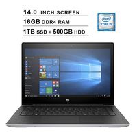 2019 Flagship HP ProBook 440 14 Inch Business Laptop (Intel Core i5-7200U up to 3.10 GHz, 16GB RAM, 1TB SSD (Boot) + 500GB HDD, Intel UHD 620, WiFi, Bluetooth, HDMI, Windows 10 Pro, Silver)