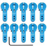 Hobbypark Aluminum Alloy 23T Servo Horns Metal Steering Arms Accessories for RC Car Boat Airplane Hobby Models(10-Pack) (23T, Blue)