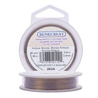 BENECREAT 26-Gauge Tarnish Resistant Antique Bronze Wire, 197-Feet/66-Yard