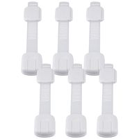 Child Safety Strap Locks (6 Pack) for Fridge, Cabinets, Drawers, Dishwasher, Toilet, 3M Adhesive No Drilling - by Eco-Baby