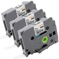 Replace TZe-231 P Touch Label Tape 12mm 0.47 Laminated White TZ 231 Label Tape Compatible with Brother Ptouch Label Tape for PTD210 PTH100 Black on White, 1/2 Inch x 26.2 Feet (8m) 3-Pack