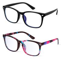 GEKKALE Blue Light Blocking Computer Glasses Square Nerd Eyeglasses Frame Anti Eye Strain Headache Computer Reading Glasses UV400 Transparent Lens
