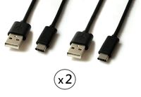 LightningKid USB Type C to USB 2.0 Type A Charge and Sync Connector Cable, 1M (2 Pack) - Black
