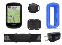 Garmin Edge 530 GPS Cycling Computer with included original Garmin Silicone Case and Wearable4U Wall Charging Adapter Bundle
