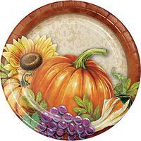 Creative Converting 332010case Harvest Thanksgiving Dessert Plates, One Size, Multicolor