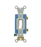 Leviton 1201-LHW 15 Amp, 120 Volt, Toggle Lighted Handle, Illuminated Off Single-Pole AC Quiet Switch, Extra Heavy Duty Grade, Self Grounding, White