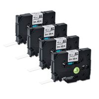 Compatible for Brother Tze931 0.47 Inch 26.2feet (12mm/8m) P Touch Laminated Black on Silver Standard Replace Waterproof Label Tape Maker PT-H110/PT-D200/PT-D210/PT-D400/PT-D600/PT-1280/PT-1290(4PK)