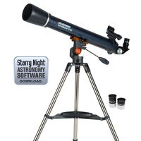 Celestron AstroMaster LT 60AZ Refractor No-Tool Setup Refracting Telescope, Blue (21073)
