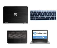 Black Brushed Aluminum skin decal wrap skin Case + Semi Black Keyboard Cover for HP Pavilion x360 13 13-s020nr 13-s067nr 13-s099nr 13-s120nr 13-s199nr 13.3" Touch Laptop