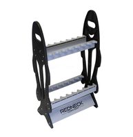 Redneck Convent Fishing Pole Vertical Floor Display Rack, 32in x 17.5in x 8in - Standing Storage Organizer for 16 Rods and Reels