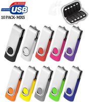 32GB Flash Drive 10 Pack, USB Flash Stick with Easy-Storage Bag ARETOP Pen Drive Gig Stick Memory Stick USB2.0 Pendrive 32GB Thumb Drives for Fold Date Storage (10 PCS - 10 Mix-Colors)
