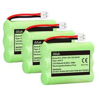 iMah 89-1323-00-00 Battery Pack Compatible with AT&T 27910 Motorola SD-7501 Vtech I6725 RadioShack 23-959 Cordless Phone 3.6V Ni-MH, 3-Pack