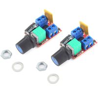 DZS Elec 2PCS Mini DC Motor PWM Speed Controller 5V 6V 12V 24V 35V 5A 90W Control Switch LED Dimmer