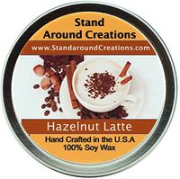 Premium 100% All Natural Soy Wax Aromatherapy Candle - 6 oz Tin Hazelnut Latte: A nostalgic hazelnut latte blend.